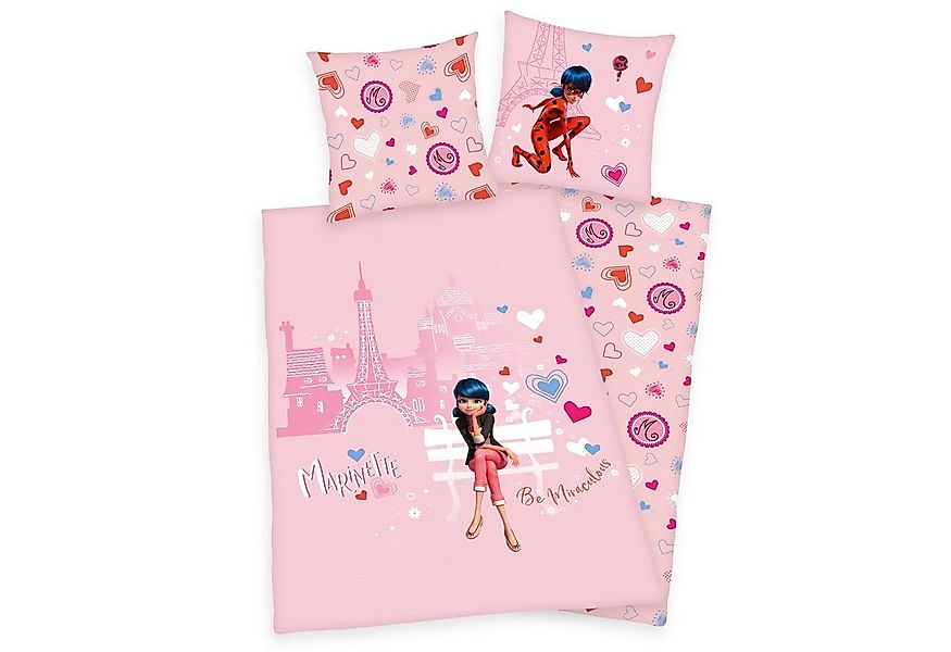 Herding Kinderbettwäsche Mädchen Flanell Bettwäsche Miraculous Ladybug Love günstig online kaufen