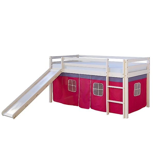 Homestyle4u Hochbett 90x200 cm Kinderbett Weiß günstig online kaufen