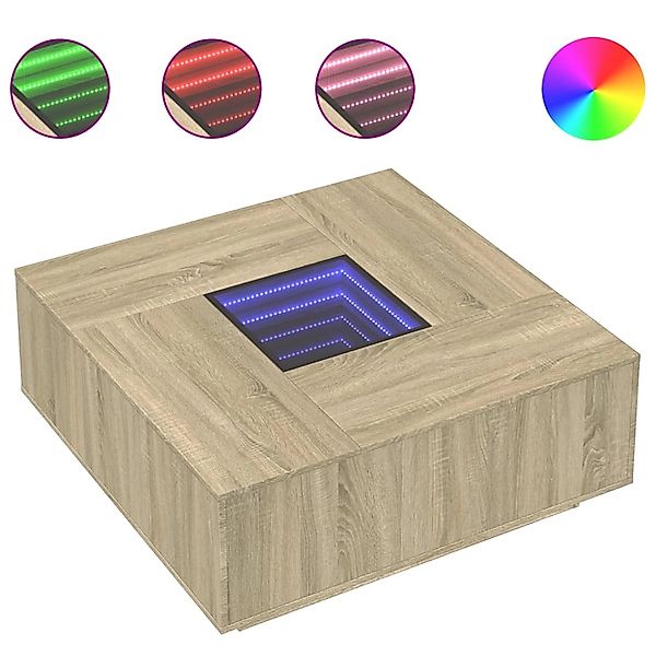 vidaXL Couchtisch mit Infinity-LED Sonoma-Eiche 100x100x40 cm 3284044 günstig online kaufen