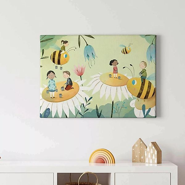 Bricoflor Bienenbild Für Kinderzimmer Buntes Wandbild Mit Bienen Ideal Für günstig online kaufen