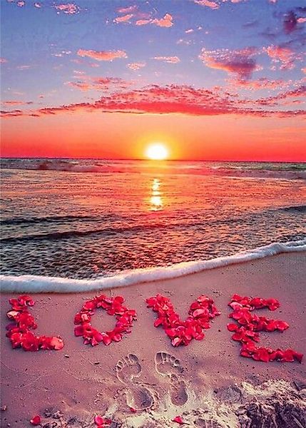 LA CUTE Malen nach Zahlen 5d Diamond Painting Strand Love Malen nach Zahlen günstig online kaufen