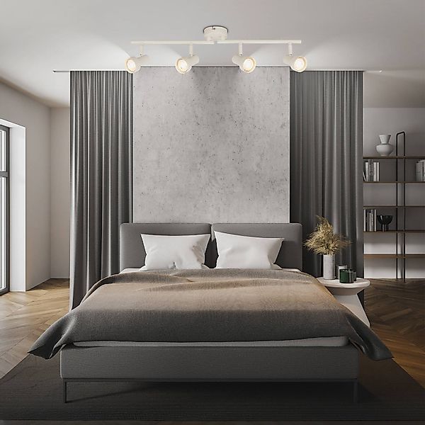 Deckenstrahler Tapp, weiß, Länge 61 cm, 4-flg., Metall, GU10 günstig online kaufen