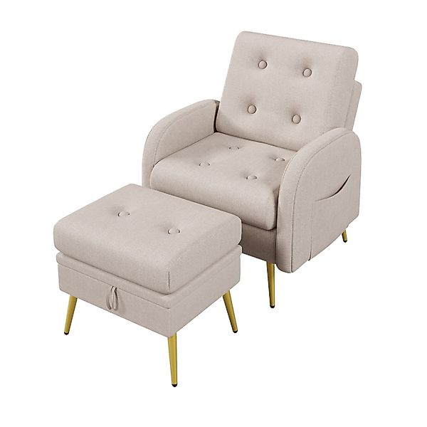 OKWISH Ohrensessel Freizeitstuhl mit Fußstütze (Loungesessel, günstig online kaufen