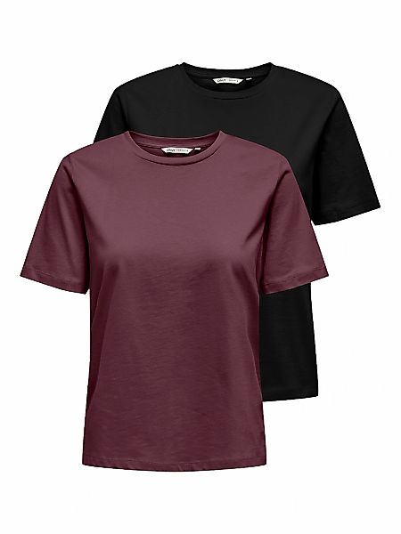 ONLY Kurzarmshirt "ONLONLY S/S TEE NOOS 2 PACK", (Packung, 2 tlg.) günstig online kaufen