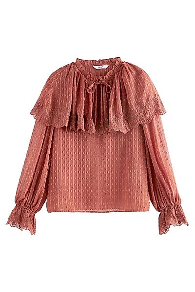 Next Blusenshirt Bestickte Bluse mit transparentem günstig online kaufen