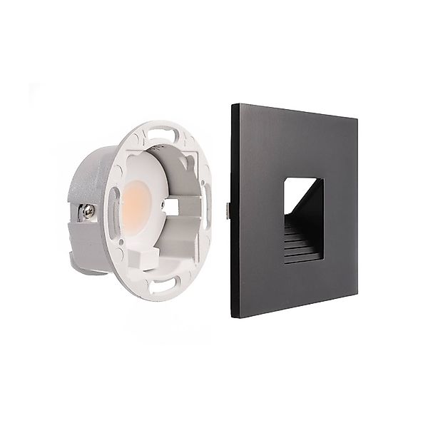 LED-Wandeinbaulampe SET Alwaid schwarz 8 x 8 cm Stufe 2.700K günstig online kaufen