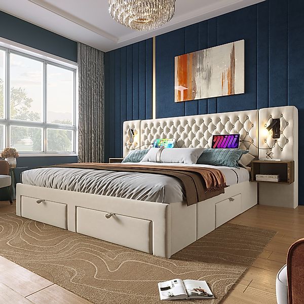 Flieks Polsterbett, Doppelbett 180×200cm mit 2 günstig online kaufen