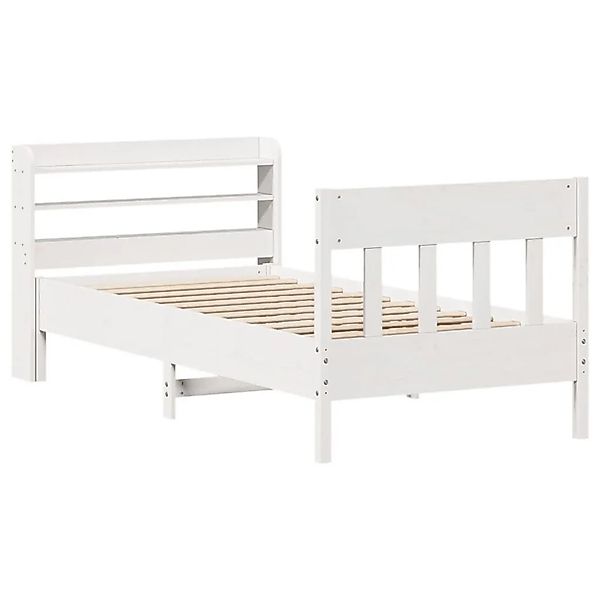 vidaXL Massivholzbett ohne Matratze Weiß 75x190 cm Kiefernholz 3307030 günstig online kaufen