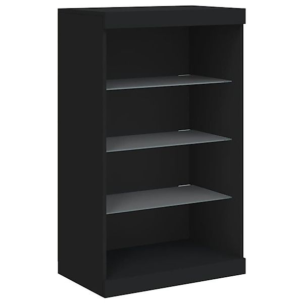 vidaXL Sideboard Sideboard mit LED-Leuchten Schwarz günstig online kaufen