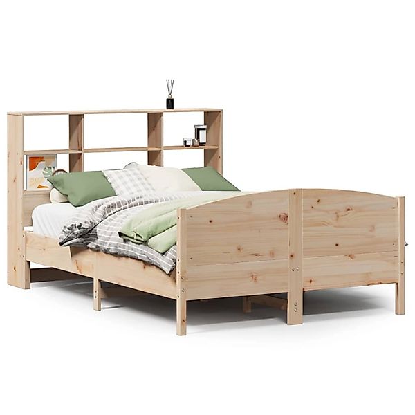 vidaXL Massivholzbett mit Regal ohne Matratze 150x200 cm Kiefer 3323101 günstig online kaufen