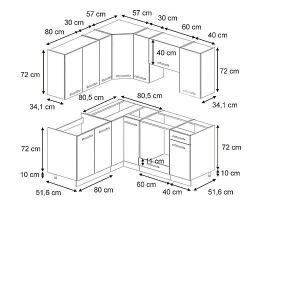 Vicco Winkelküche Fame-Line, GrauBeige/Anthrazit/Anthrazit, 160 x günstig online kaufen