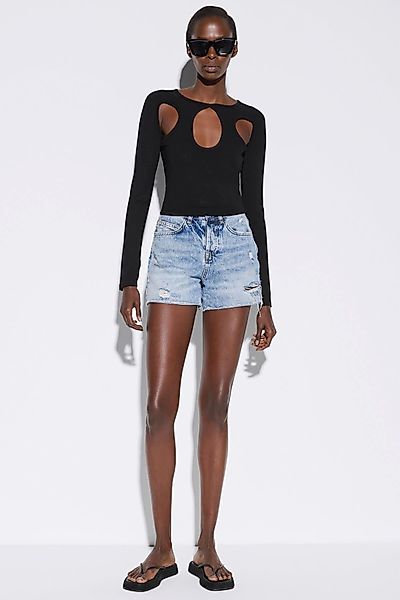 No Matter What Crop-Top Fingerdetaillierter schwarzer günstig online kaufen