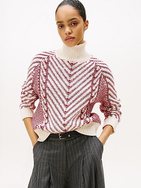 Tommy Hilfiger Strickpullover TEXTURED CABLE MOCK-NK LS SWT mit Zopfmuster günstig online kaufen