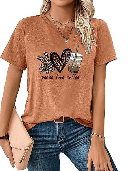 PYL T-Shirt Damen Farbe Sommer Casual Elastizität T-Shirt mit Print Tee günstig online kaufen