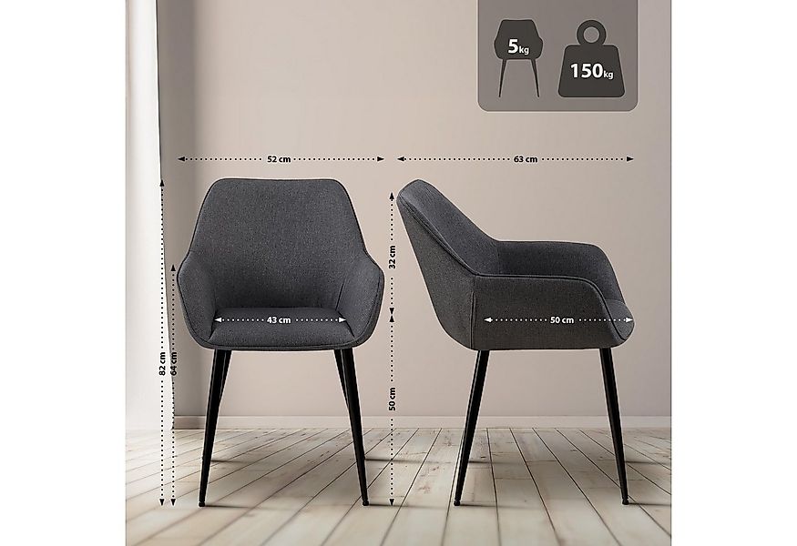 CLP Esszimmerstuhl Luena (2er Set, 2 St), Stoff- oder Samt, bis 150 kg günstig online kaufen