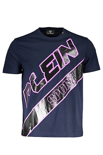 PLEIN SPORT T-Shirt Herren Kurzarm-T-Shirt Blau mit Druck und Logo – günstig online kaufen