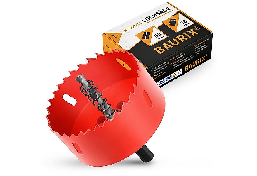 BAURIX Lochsäge Bi-Metall verschiedene Größen, Ø 68 mm, I Ultimative Bohrkr günstig online kaufen