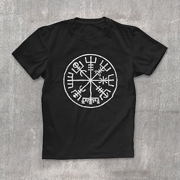 Neverless Print-Shirt Herren T-Shirt Vegvisir Runenkompass günstig online kaufen