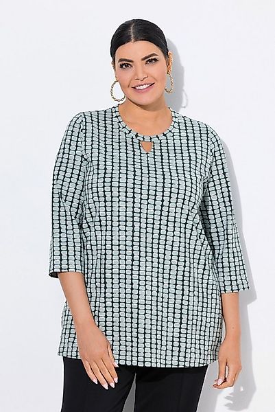 Ulla Popken T-Shirt Shirt grafischer Druck A-Linie Rundhals 3/4-Arm günstig online kaufen