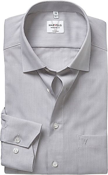 MARVELIS Langarmhemd Businesshemd, Basic, New-Kentkragen, leicht tailliert günstig online kaufen