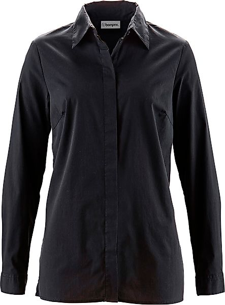 bonprix Langarmbluse "Long-Stretch-Bluse" lockere Passform, mit Stehkragen, günstig online kaufen