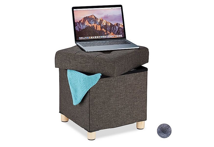 relaxdays Sitzhocker mit Stauraum, braun günstig online kaufen