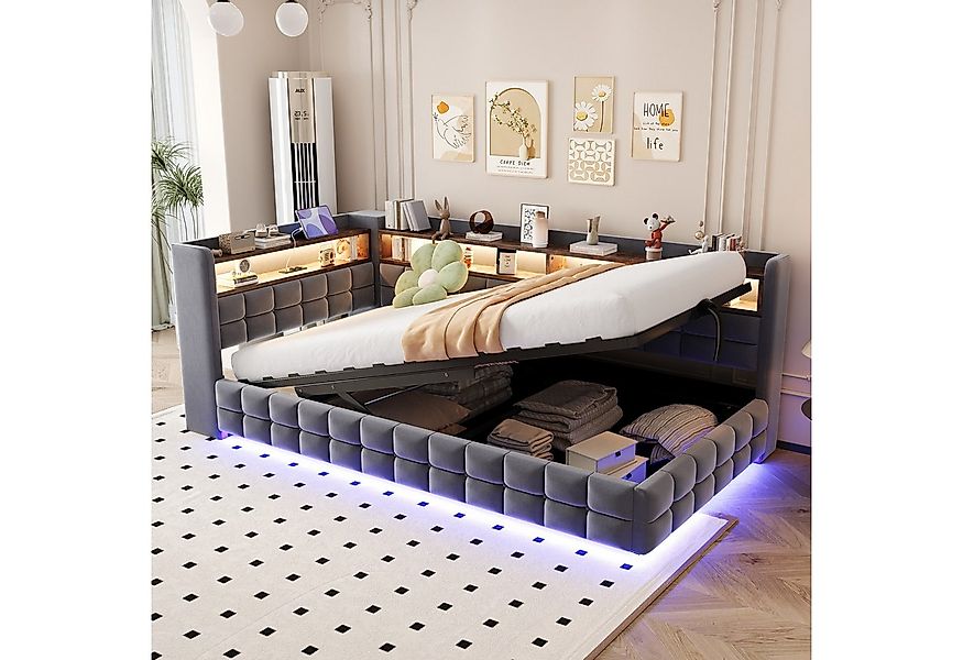 Merax Daybett mit LED-Beleuchtung und USB-Ladeanschlüssen (Jugendbett Kinde günstig online kaufen