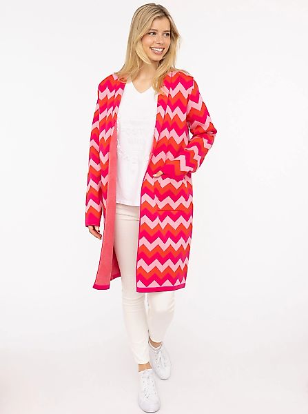 Zwillingsherz Longstrickjacke ""Schalkragen & ZickZack"" Zick-Zack-Muster, günstig online kaufen