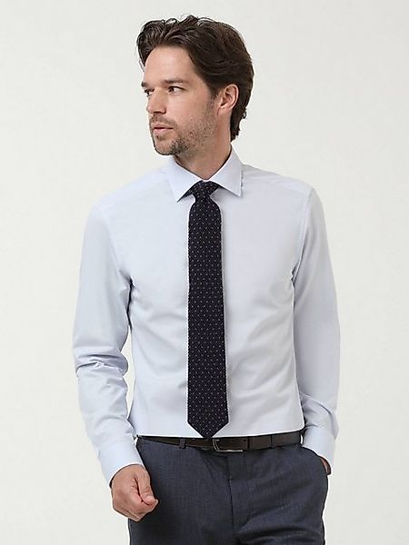 KİP Langarmhemd Hellblaues Gerade Slim Fit Weben Klassisches Baumwollmischh günstig online kaufen