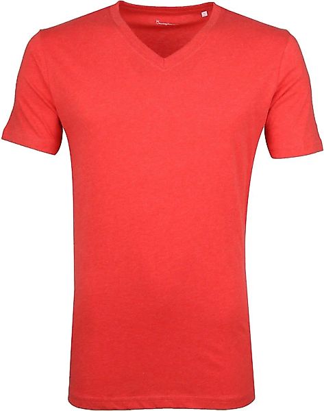 Knowledge Cotton Apparel V-Ausschnitt Rot - Größe XL günstig online kaufen