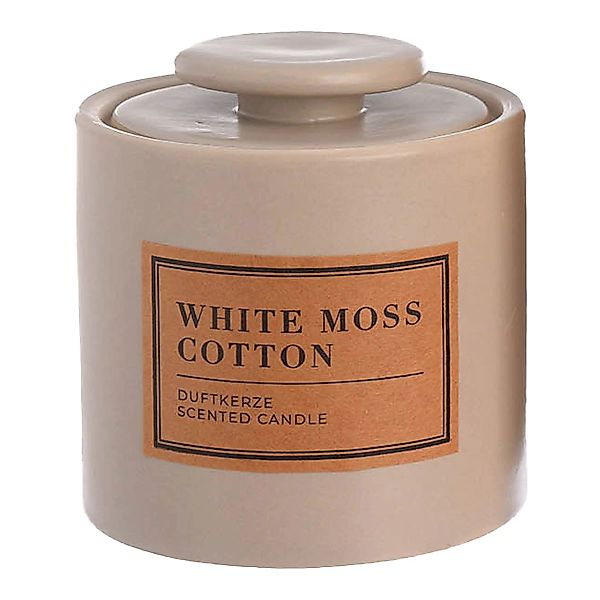 Duftkerze WHITE MOSS COTTON ca.9x, taupe günstig online kaufen