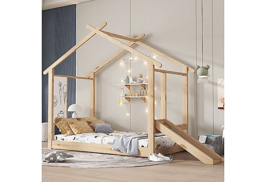REDOM Kinderbett mit lustiger Rutsche, beschreibbarer Tafel & stabilem Latt günstig online kaufen