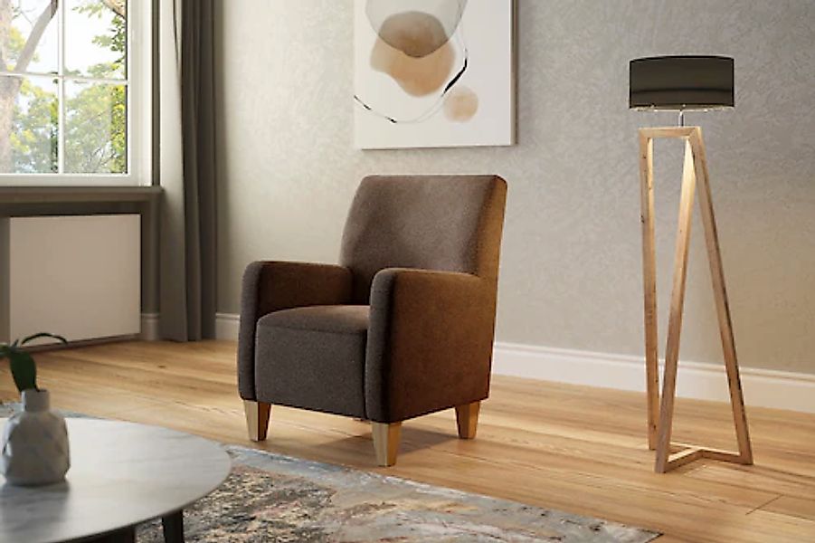 Home affaire Sessel »Viva«, mit Federkern, mit Eichenfüßen günstig online kaufen