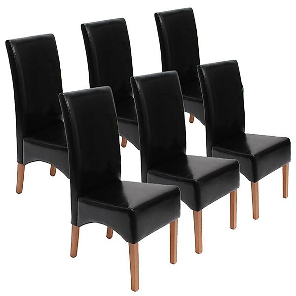 MCW Esszimmerstuhl Crotone 6er-Set Schwarz,helle Beine günstig online kaufen