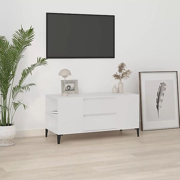 Vidaxl Tv-schrank Weiß 102x44,5x50 Cm Holzwerkstoff günstig online kaufen