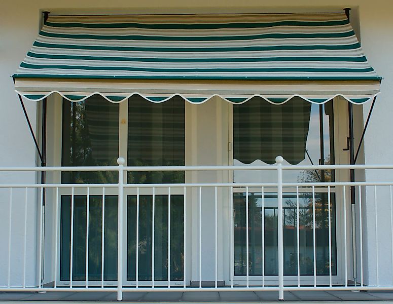Angerer Freizeitmöbel Klemmmarkise grün/beige, Ausfall: 150 cm, versch. Bre günstig online kaufen