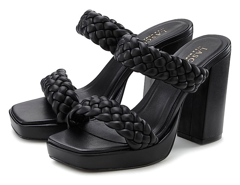 LASCANA Pantolette, Mule, Sandale, offener Schuh, raffinierte Riemchen im F günstig online kaufen