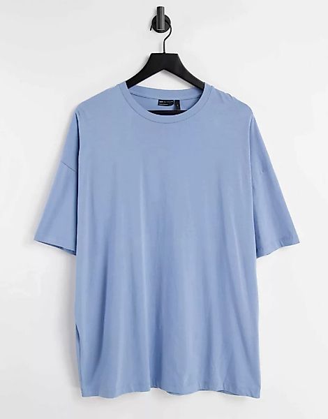 ASOS DESIGN – Oversized-T-Shirt aus Biomaterial in verwaschenem Blau günstig online kaufen