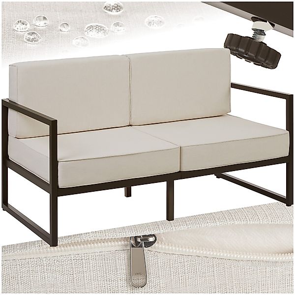 tectake Essgruppe Garten-Loungesofa, (Set., 1-tlg), Pulverbeschichtetes günstig online kaufen