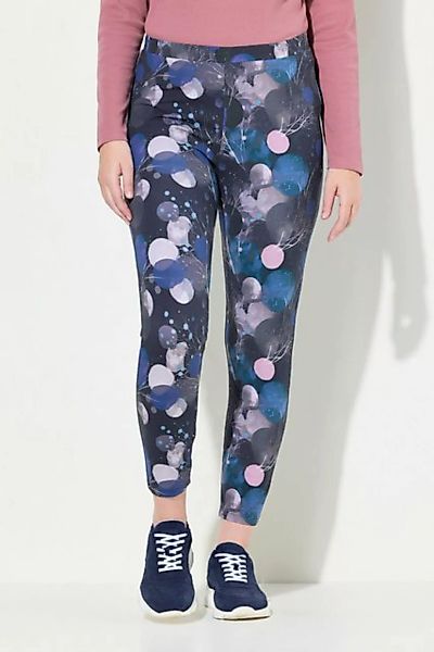 Ulla Popken Lederimitathose Leggings grafischer Druck Elastikbund Biobaumwo günstig online kaufen