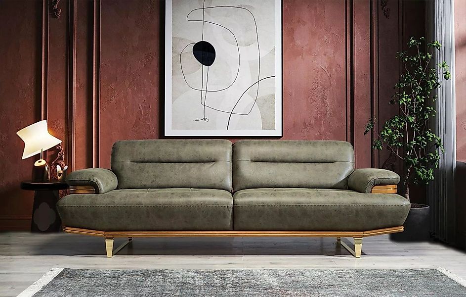 JVmoebel Sofa Dreisitzer Sofa 3 Sitzer Luxus Sofas Wohnzimmer Couch Leder C günstig online kaufen