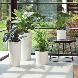 Siena Garden Pflanzgefäß Modern Lens Weiß Ø 25x25,5 cm günstig online kaufen