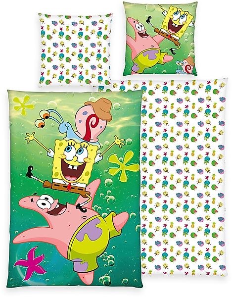 Sponge Bob Bettwäsche Spongebob, Renforcé, 2 günstig online kaufen