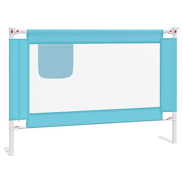 vidaXL Bett, Kleinkind-Bettschutzgitter Blau 100x25 cm Stoff günstig online kaufen