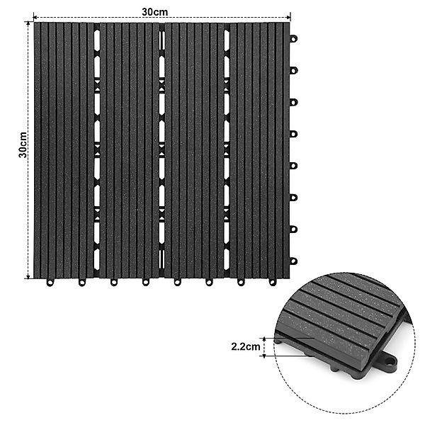 Clanmacy Holzfliesen WPC-Terrassenfliesen mit Drainagensystem Holzdielenopt günstig online kaufen