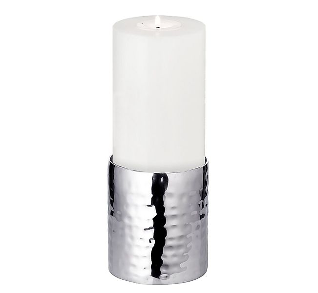 EDZARD Kerzenhalter Agadir, Edelstahl, hochglanzpoliert, gehämmert, H 10 cm günstig online kaufen