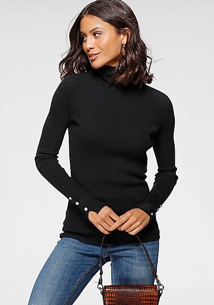 Laura Scott Rollkragenpullover mit Wellenkante am günstig online kaufen