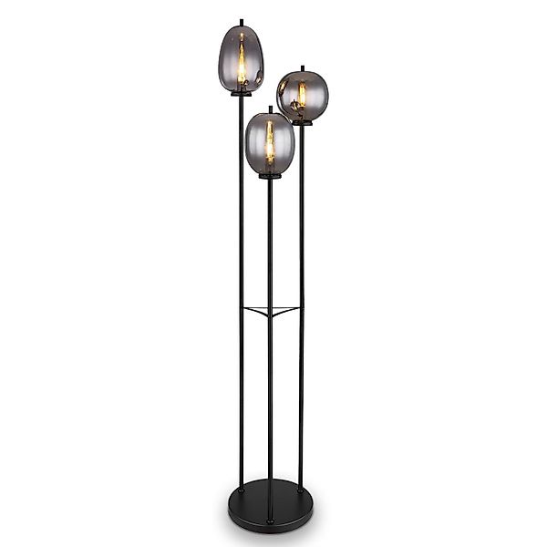 bmf-versand Stehlampe Stehlampe Wohnzimmer Rauchglas Stehleuchte günstig online kaufen