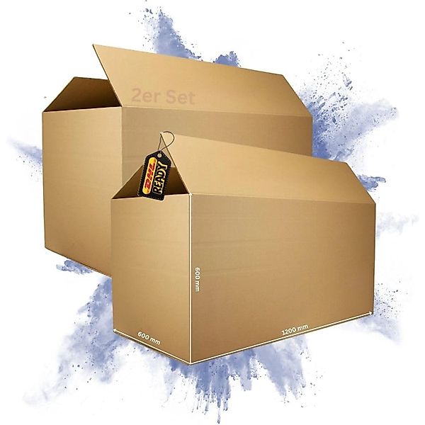 PROREGAL 2x Versandkarton 2-Wellig LxBxH 1200 x 600 x 600 mm Mit Höhenrille günstig online kaufen