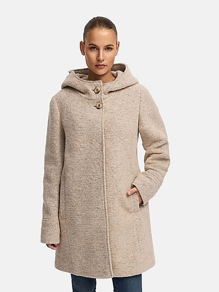 Manisa Wolljacke Wollparka mit Kapuze und verdeckten Knöpfen günstig online kaufen